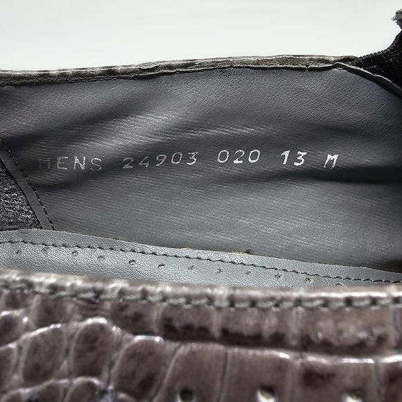 Stacy Adams Parisi Gray Leather Crocodile Embossed Loafers Size 13 Style 24903 - Picture 6 of 12